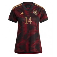 Camisa de time de futebol Alemanha Jamal Musiala #14 Replicas 2º Equipamento Feminina Mundo 2022 Manga Curta